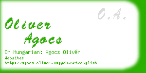 oliver agocs business card