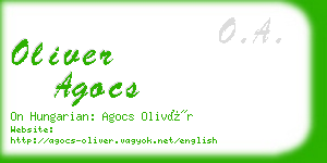 oliver agocs business card